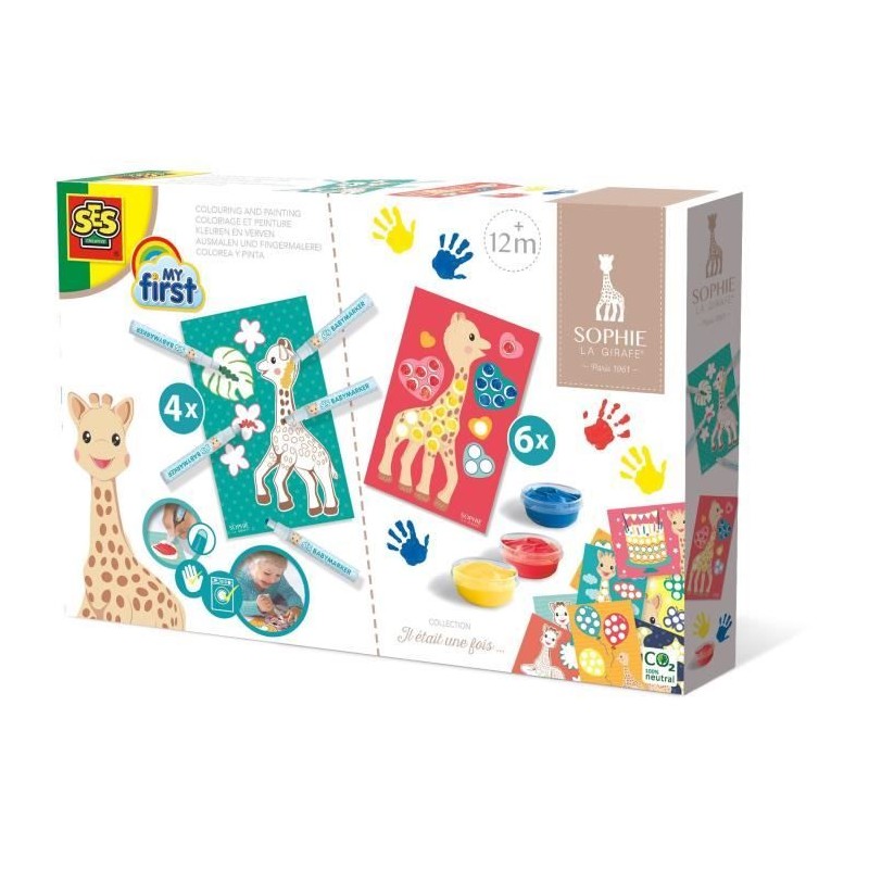 Kit coloriage et peinture Sophie la Girafe SES CREATIVE - Pour enfant Kit coloriage et peinture Sophie la Girafe SES CREATIVE - Pour enfant