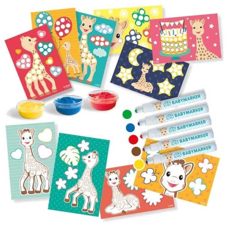 Kit coloriage et peinture Sophie la Girafe SES CREATIVE - Pour enfant de 12 mois - Multicolore