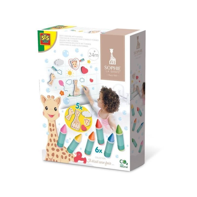 Sophie la girafe - Crayons de couleur pour le bain et formes Sophie la girafe - Crayons de couleur pour le bain et formes