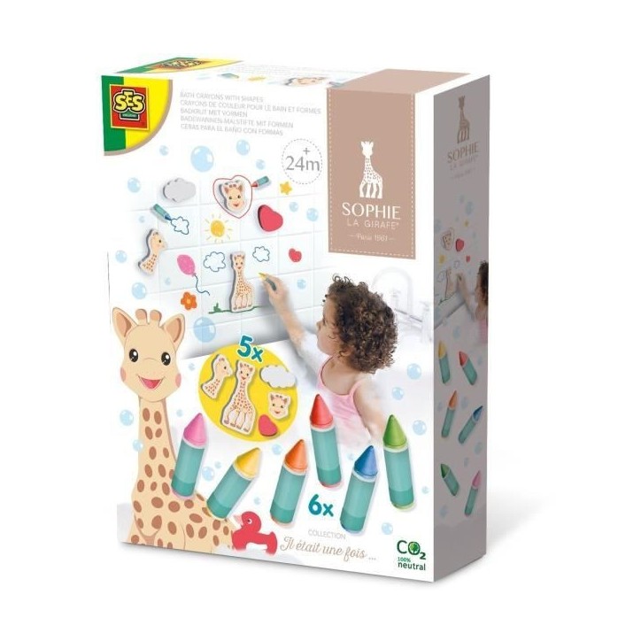 Sophie la girafe - Crayons de couleur pour le bain et formes