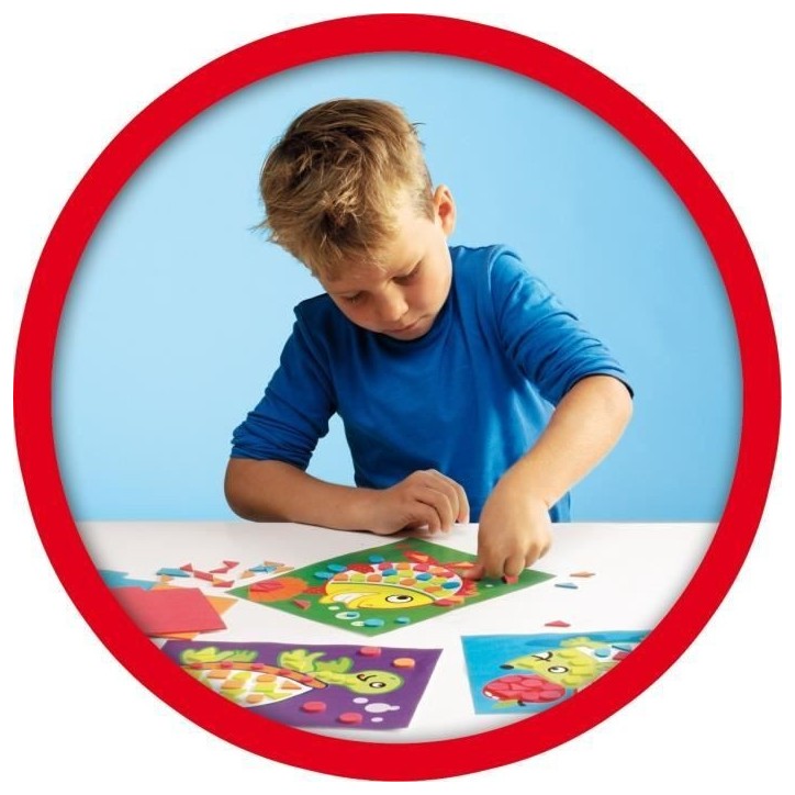 SES Creative 14827 - J'apprends la mosaique, aves les mosaiques autocollants de couleur, convient aux jeunes enfants SES Creative 14827 - J'apprends la mosaique, aves les mosaiques autocollants de couleur, convient aux jeunes enfants