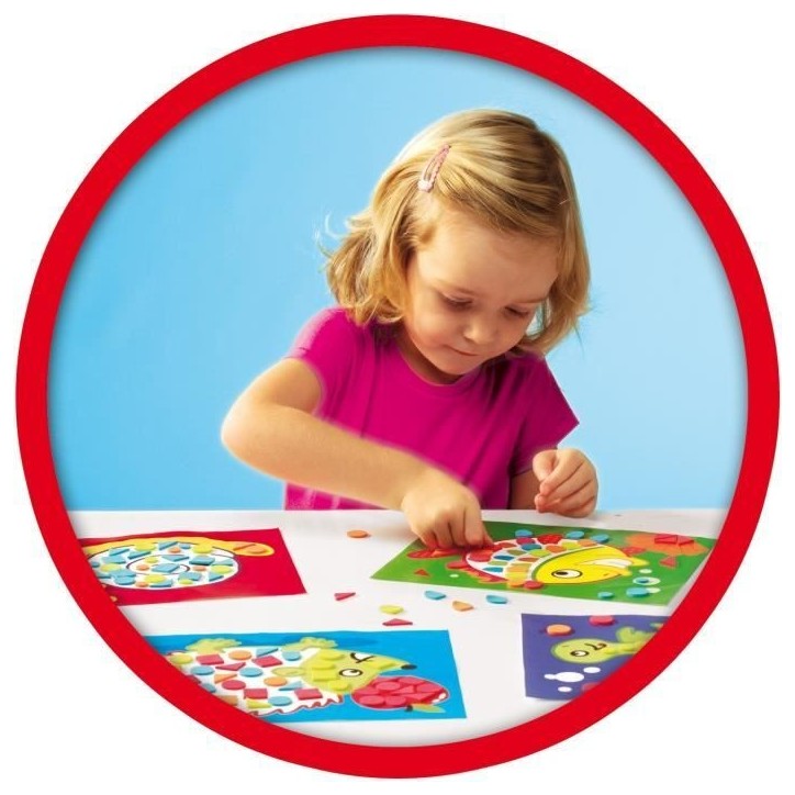 SES Creative 14827 - J'apprends la mosaique, aves les mosaiques autocollants de couleur, convient aux jeunes enfants SES Creative 14827 - J'apprends la mosaique, aves les mosaiques autocollants de couleur, convient aux jeunes enfants
