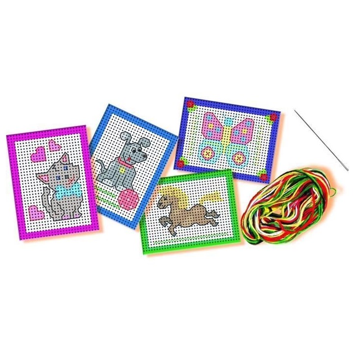 SES CREATIVE - J'apprends a broder - Cartes préimprimées et perforées - Toile a gros trous - Pour enfant de plus de 3 ans SES CREATIVE - J'apprends a broder - Cartes préimprimées et perforées - Toile a gros trous - Pour enfant de plus de 3 ans