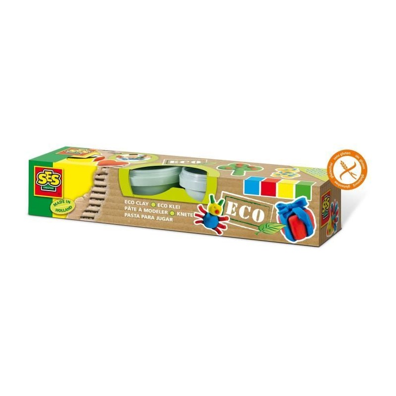 Pâte a modeler écologique SES CREATIVE 24911 - 4x90 g - Multicolore