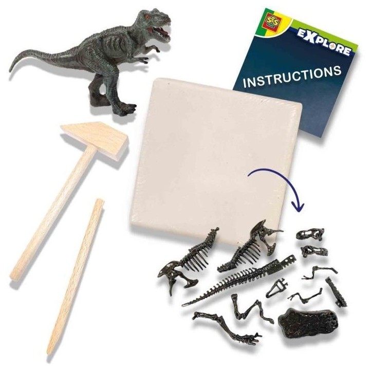 Fouille de dinosaures et de squelettes 2 en 1 - T-rex - SES CREATIVE