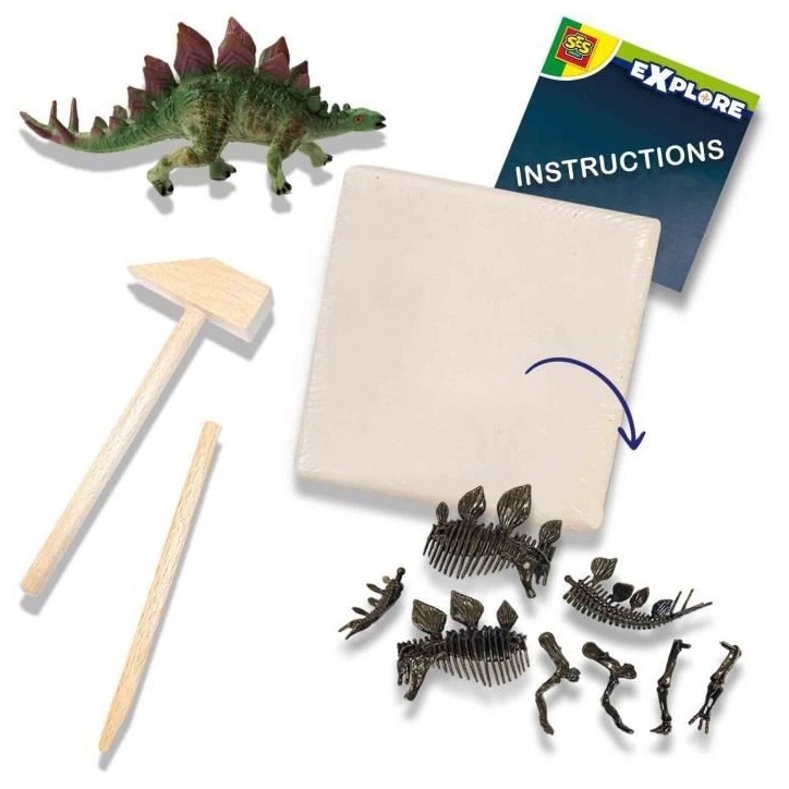 Fouille de dinosaures et de squelettes 2 en 1 - Stégosaure - SES CREATIVE