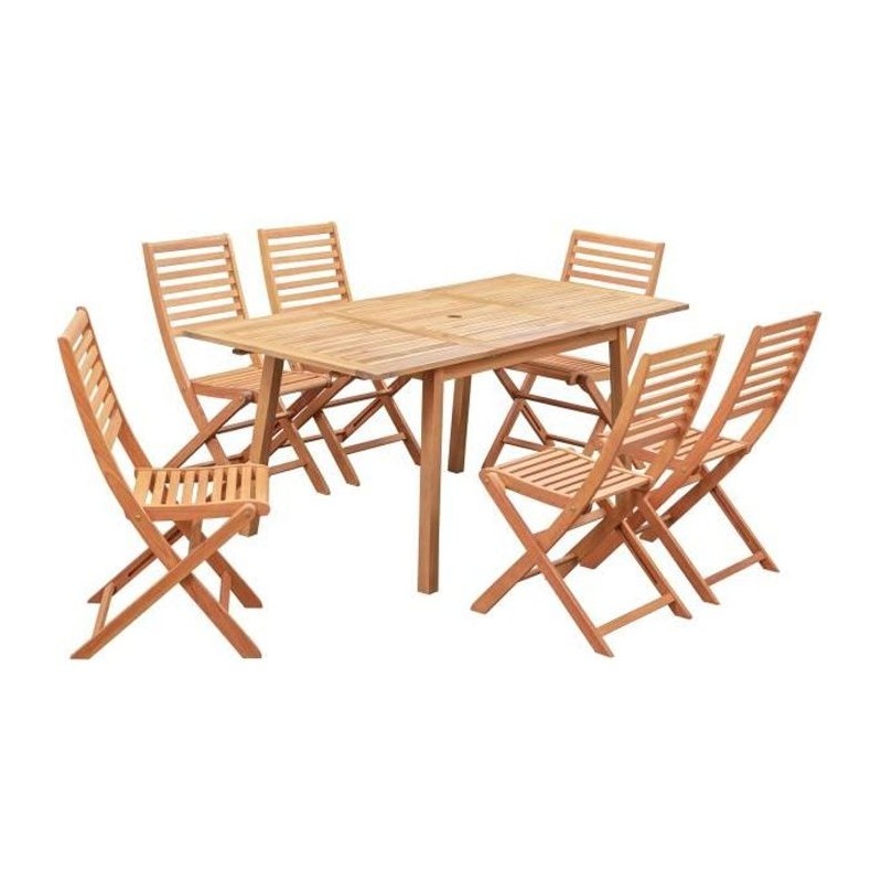 Ensemble repas de jardin 4-6 personnes - Eucalyptus FSC - Table extens