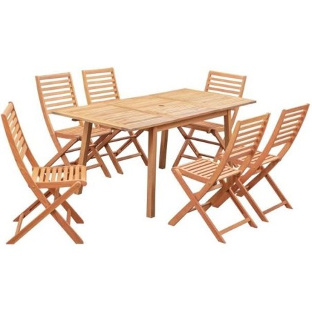 Ensemble repas de jardin 4-6 personnes - Eucalyptus FSC - Table extens