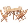 Ensemble repas de jardin 4-6 personnes - Eucalyptus FSC - Table extens