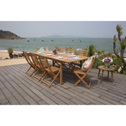 Ensemble repas de jardin extensible 6 a 8 personnes - table 180-240x10