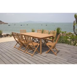 Ensemble repas de jardin extensible 6 a 8 personnes - table 180-240x10