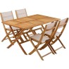 Ensemble repas de jardin en bois d'eucalyptus FSC - BANGGI - 4 personn