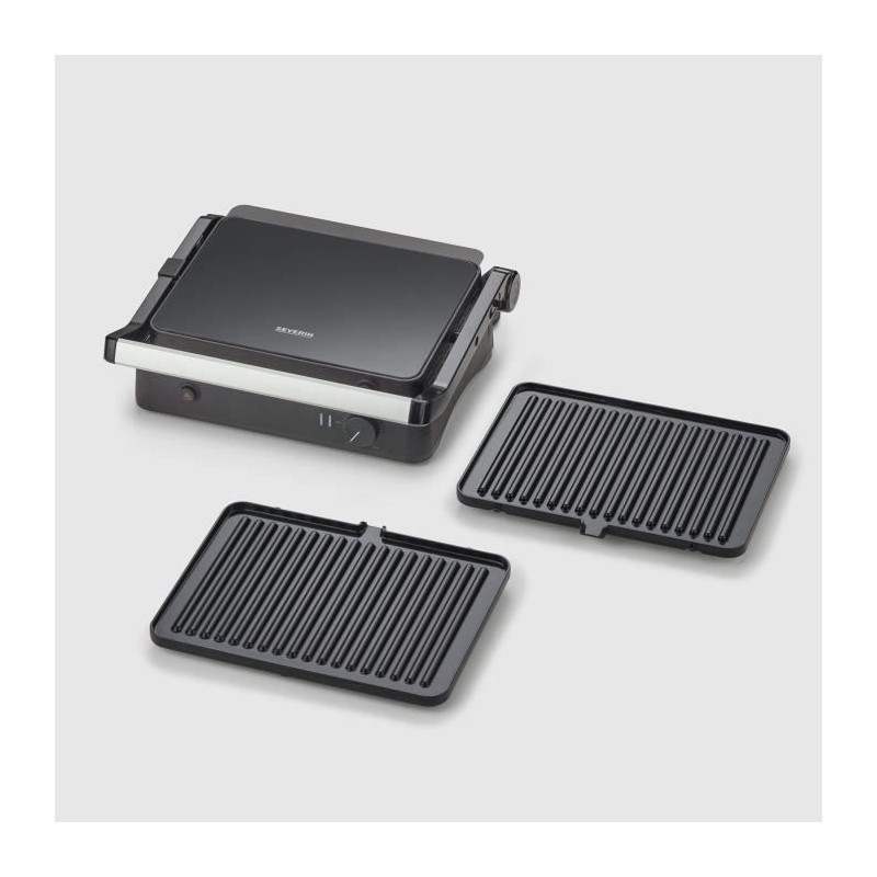 Gril SEVERIN - KG2398 - Surface cuisson 30x22cm - Plaques amovibles - Gril SEVERIN - KG2398 - Surface cuisson 30x22cm - Plaques amovibles -