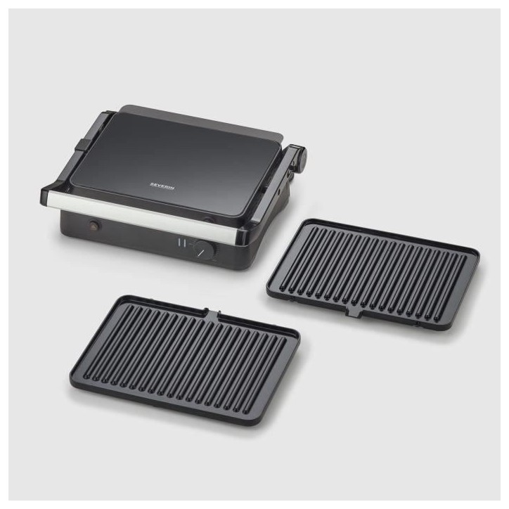 Gril SEVERIN - KG2398 - Surface cuisson 30x22cm - Plaques amovibles - Revetement céramique - 1800W