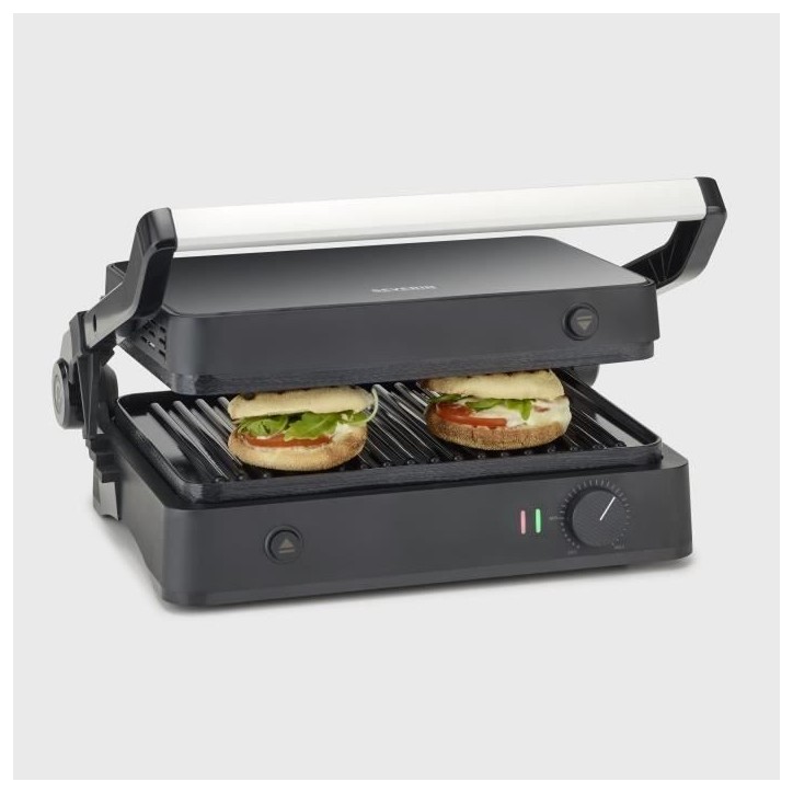 Gril SEVERIN - KG2398 - Surface cuisson 30x22cm - Plaques amovibles - Revetement céramique - 1800W