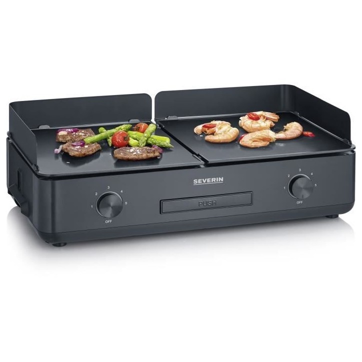 Plancha SEVERIN - PG8569 - Surface de cuisson 48x27cm - Revetement céramique antiadhésif - 2200W