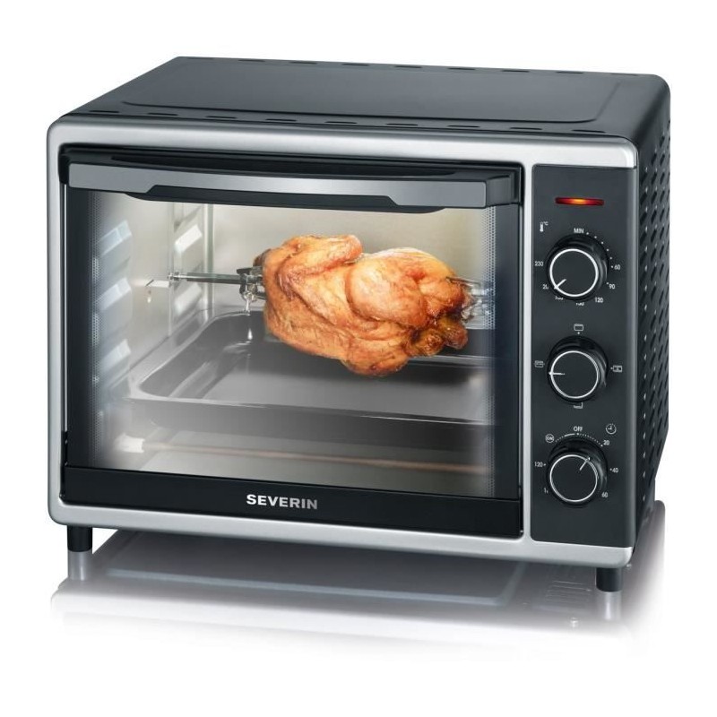 Mini four a chaleur tournante SEVERIN TO2056 - 30 L - 1600 W - Noir et Mini four a chaleur tournante SEVERIN TO2056 - 30 L - 1600 W - Noir et