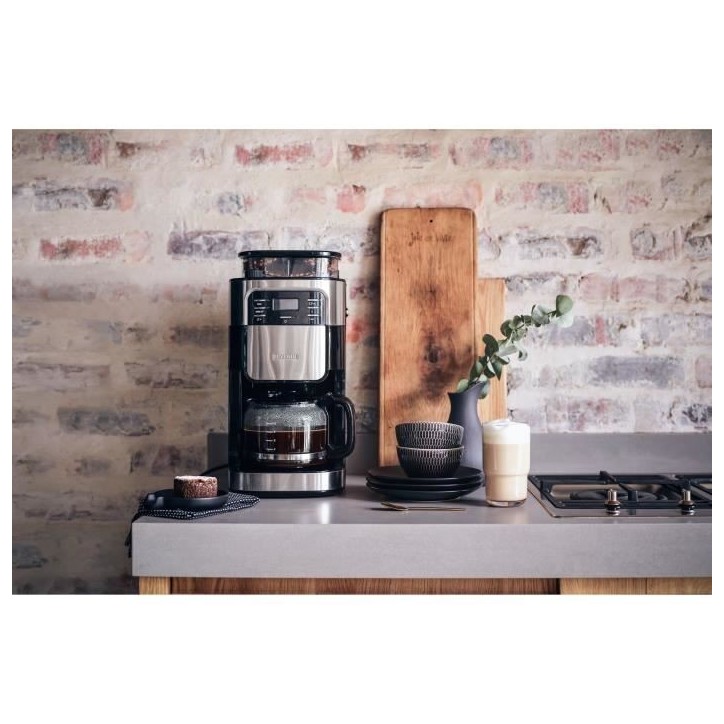 SEVERIN 4810 Cafetiere filtre avec broyeur intégré - Noir et inox - 1000W - 1,4 L