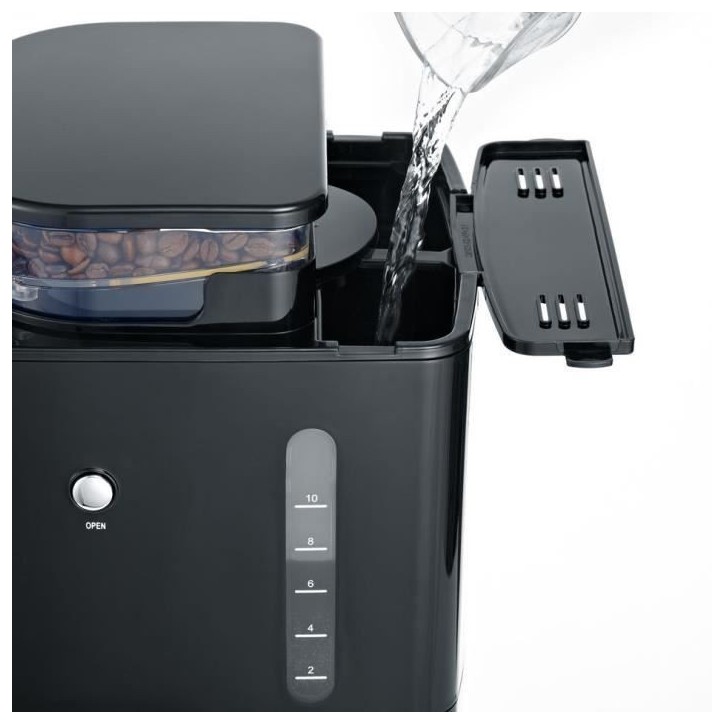 SEVERIN 4810 Cafetiere filtre avec broyeur intégré - Noir et inox - 1000W - 1,4 L