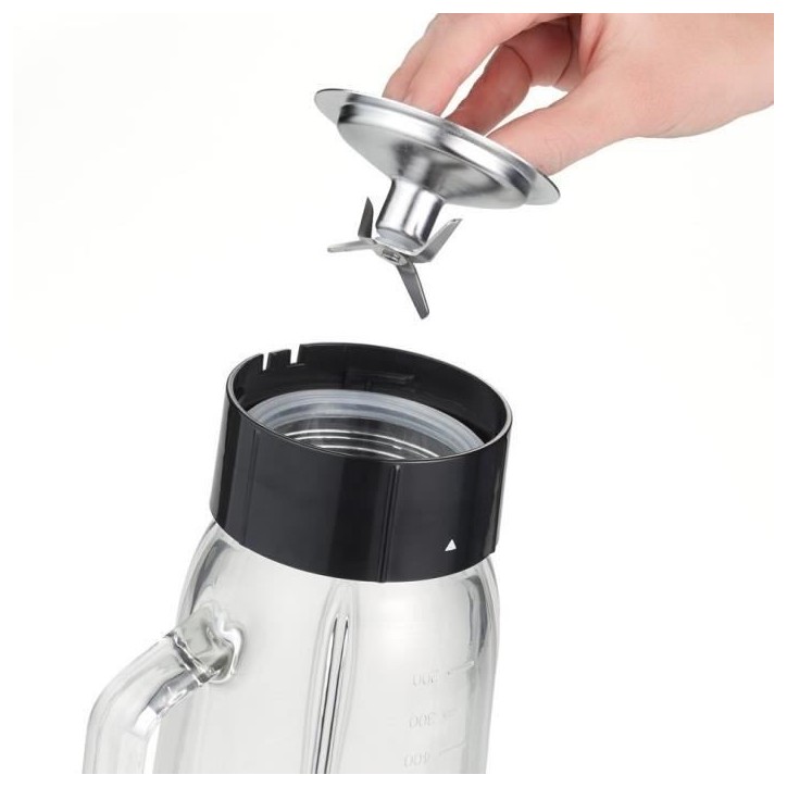 Blender - SEVERIN - SM3734 - 500 W - Bol en verre 1 L - 2 vitesses + fonction pulse - Inox/Noir