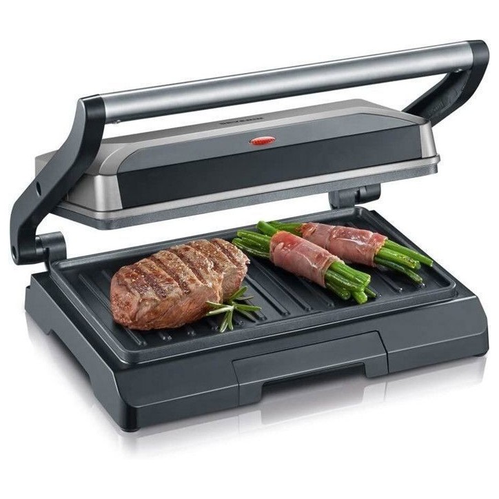 SEVERIN - Grill Electrique KG2394 - Surface cuisson 23x14,5cm - Plaques anti-adhésives - 800W