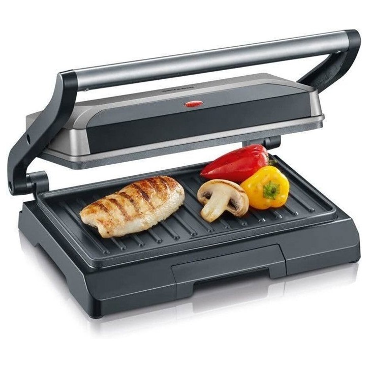 SEVERIN - Grill Electrique KG2394 - Surface cuisson 23x14,5cm - Plaques anti-adhésives - 800W