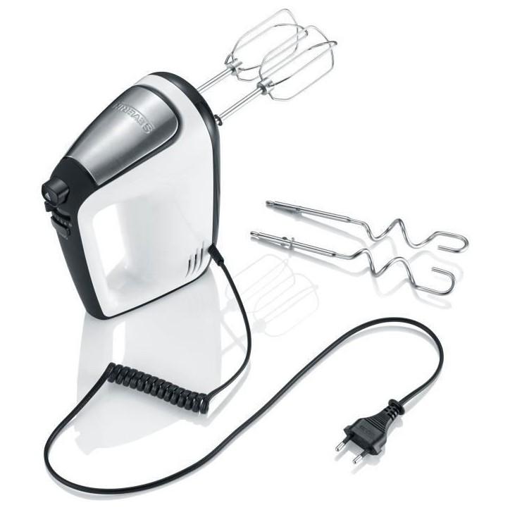 Batteur électrique SEVERIN HM3830 - 5 vitesses + fonction turbo, 1 600 tours/min, 2 fouets et crochets inox Batteur électrique SEVERIN HM3830 - 5 vitesses + fonction turbo, 1 600 tours/min, 2 fouets et crochets inox