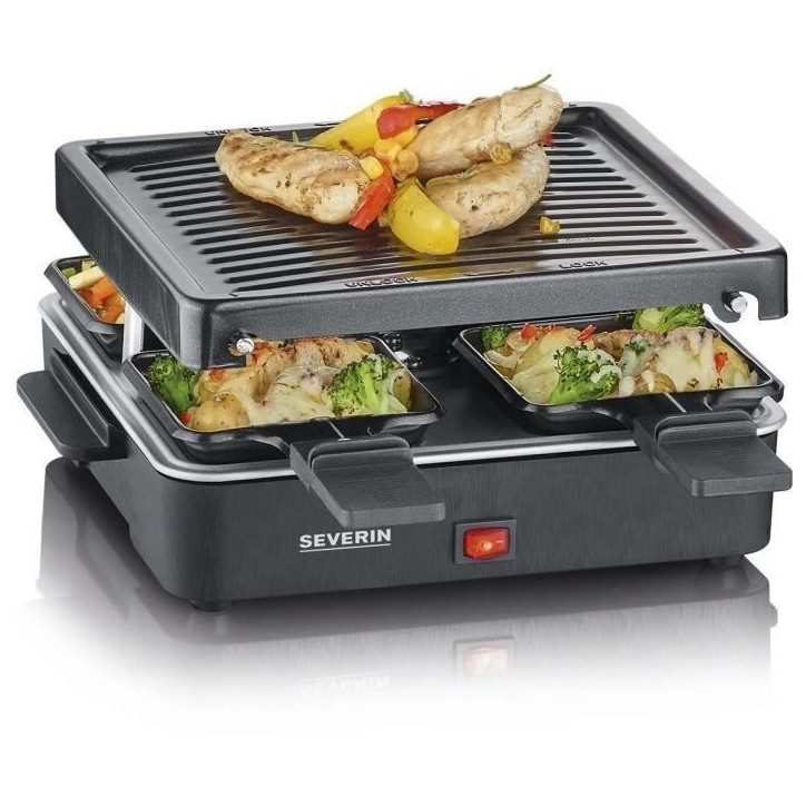 Appareil a raclette SEVERIN - RG2370 - Jusqu'a 4 personnes - Format compact 21x21cm - 600W