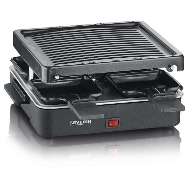 Appareil a raclette SEVERIN - RG2370 - Jusqu'a 4 personnes - Format compact 21x21cm - 600W