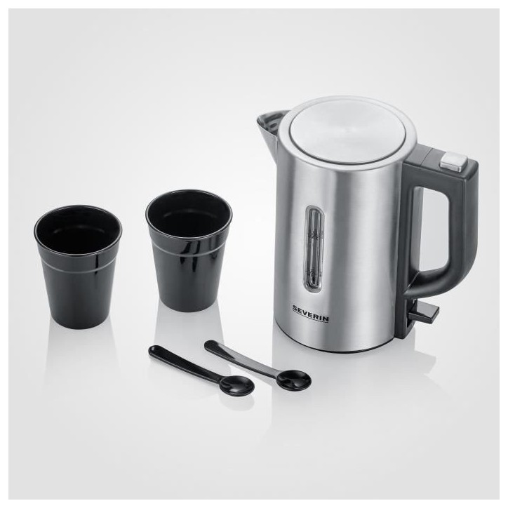 Bouilloire de voyage SEVERIN WK3647 - 0,5 L - 1100 W - Inox et noir Bouilloire de voyage SEVERIN WK3647 - 0,5 L - 1100 W - Inox et noir