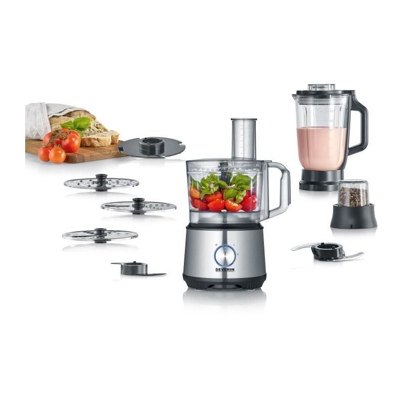 SEVERIN KM3892 Robot Multifonctions - 1200 W - Inox et noir - Blender SEVERIN KM3892 Robot Multifonctions - 1200 W - Inox et noir - Blender