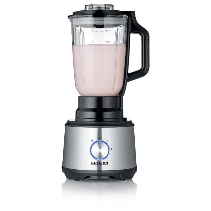 SEVERIN KM3892 Robot Multifonctions - 1200 W - Inox et noir - Blender 1,5 L - 2 Vitesses + Pulse