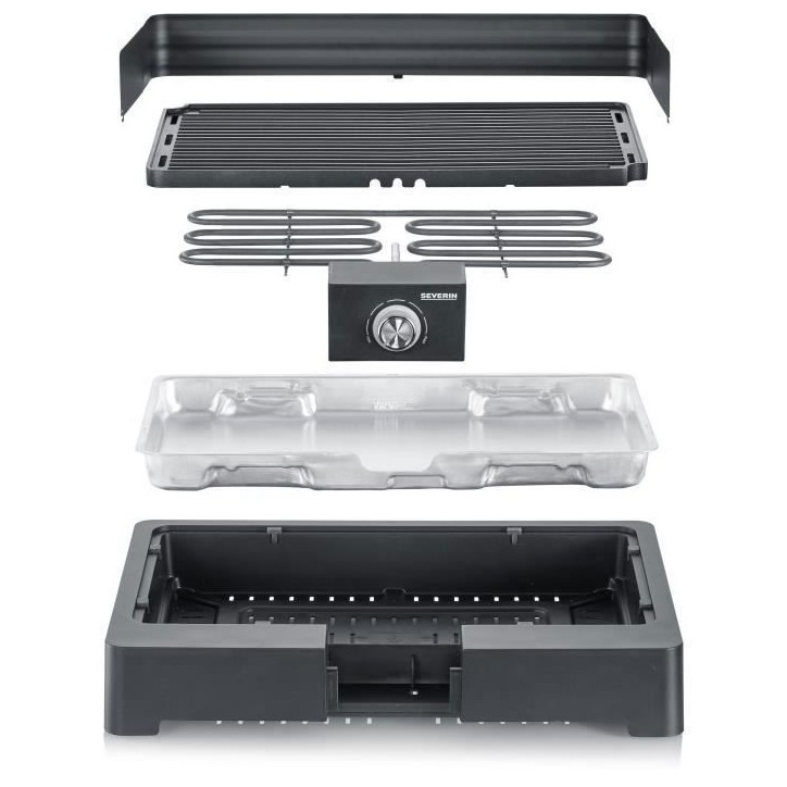 Barbecue électrique SEVERIN - PG8567 - Surface de cuisson 44,5x26cm - Thermostat réglable - 2200W