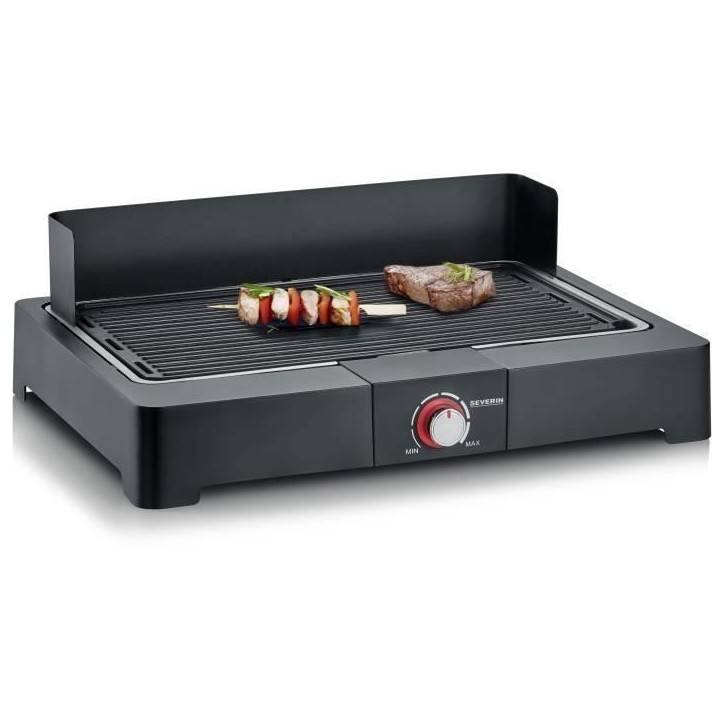Barbecue électrique SEVERIN - PG8567 - Surface de cuisson 44,5x26cm - Thermostat réglable - 2200W