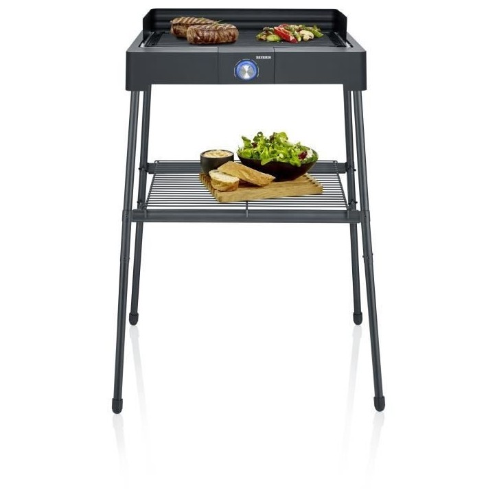Barbecue électrique SEVERIN - PG8568 - Surface de cuisson 44,5x26cm - Hauteur 85cm - 2200W