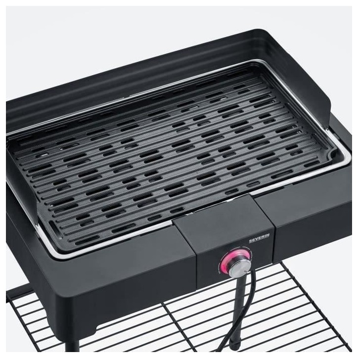 Barbecue électrique SEVERIN - PG8568 - Surface de cuisson 44,5x26cm - Hauteur 85cm - 2200W