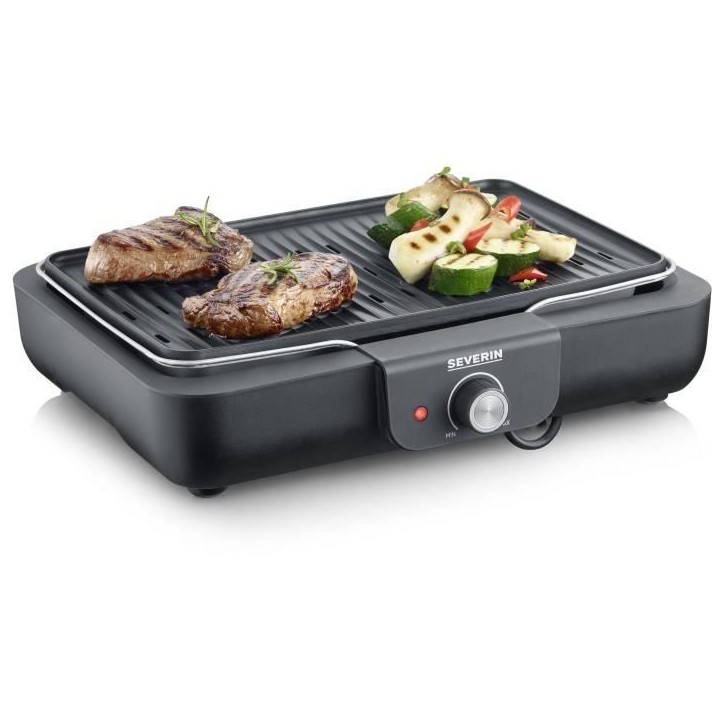Barbecue électrique SEVERIN - PG8556 - Surface de cuisson 37x29cm - Thermostat réglable - 2300W