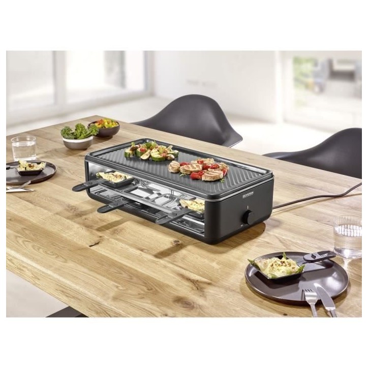 Appareil a raclette SEVERIN - RG2365 - Jusqu'a 8 personnes - Revetement céramique - 1300W Appareil a raclette SEVERIN - RG2365 - Jusqu'a 8 personnes - Revetement céramique - 1300W