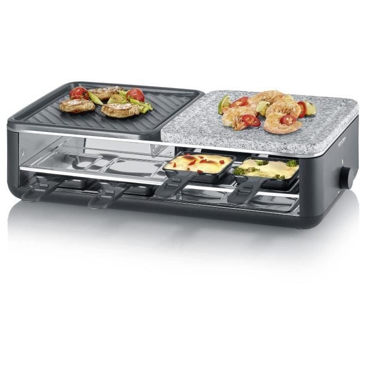 Appareil a raclette SEVERIN - RG2366 - Jusqu'a 8 personnes - Pierre naturelle et plaque de cuisson réversible - 1300W Appareil a raclette SEVERIN - RG2366 - Jusqu'a 8 personnes - Pierre naturelle et plaque de cuisson réversible - 1300W
