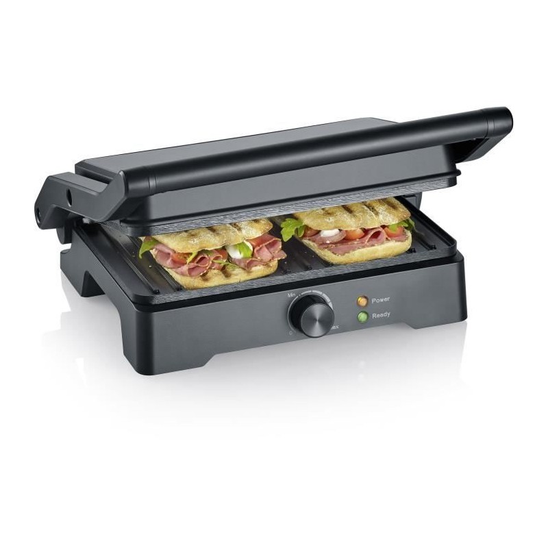 Grill SEVERIN - KG2391 - Surface de cuisson 28x17cm - Ouverture 180°C Grill SEVERIN - KG2391 - Surface de cuisson 28x17cm - Ouverture 180°C