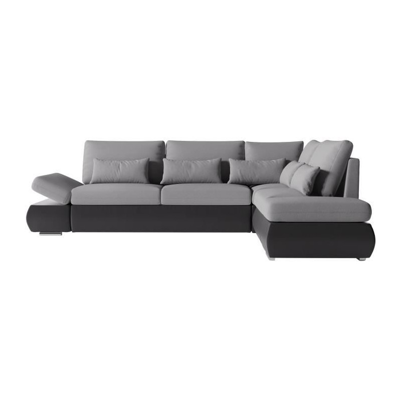 Canapé d'angle réversible convertible SEVARA 4 places - PU et tissu Canapé d'angle réversible convertible SEVARA 4 places - PU et tissu