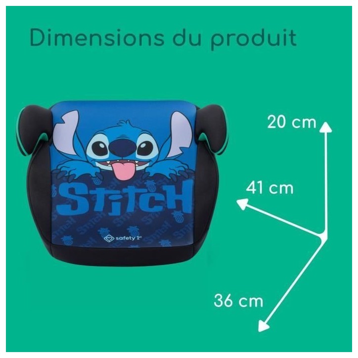 SAFETY 1st Disney© Siege auto réhausseur Star Plus i-Safe Stitch, Groupe 3, ceinturé, de 6 a 10-12 ans (36kg), Classic Stitch SAFETY 1st Disney© Siege auto réhausseur Star Plus i-Safe Stitch, Groupe 3, ceinturé, de 6 a 10-12 ans (36kg), Classic Stitch