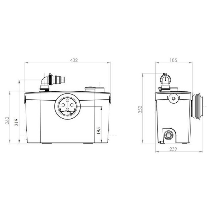 Broyeur SANIPRO XR UP 400W silencieux pour WC + douche + lavabo et bidet - SFA - SRUPSTD Broyeur SANIPRO XR UP 400W silencieux pour WC + douche + lavabo et bidet - SFA - SRUPSTD