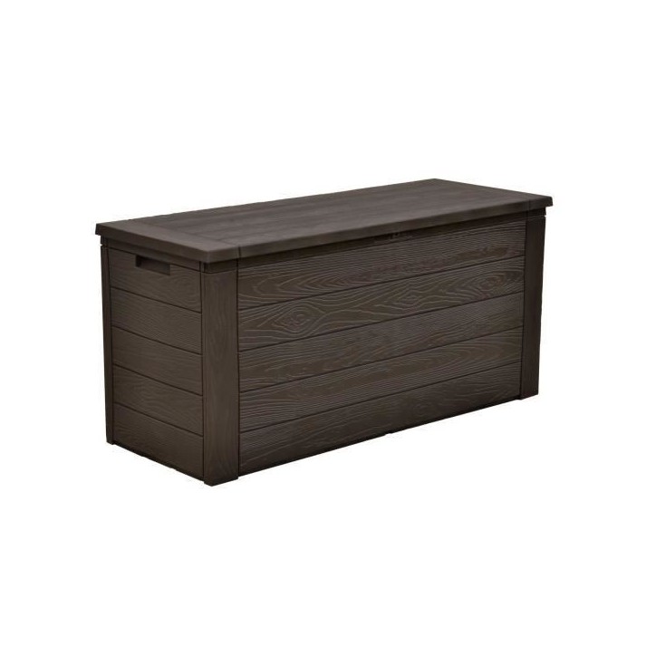 TOOD Malle / coffre de rangement en résine - 300 L - 120 x 46 x 58 cm - Marron aspect bois TOOD Malle / coffre de rangement en résine - 300 L - 120 x 46 x 58 cm - Marron aspect bois