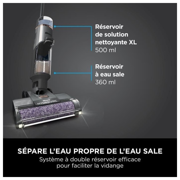 Shark HydroVac WD210EU - Aspirateur Laveur sans fil pour sols durs - Brosse rotative antimicrobienne Shark HydroVac WD210EU - Aspirateur Laveur sans fil pour sols durs - Brosse rotative antimicrobienne