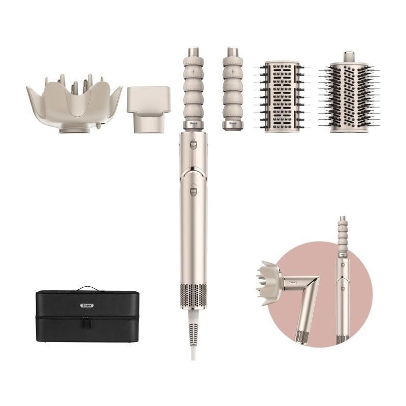 Seche-cheveux & styler 2 en 1 - SHARK FLEXSTYLE - HD446SLEU - 5 access Seche-cheveux & styler 2 en 1 - SHARK FLEXSTYLE - HD446SLEU - 5 access