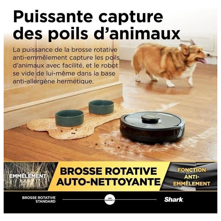 Shark Matrix Plus RV2620WAEU - Robot Aspirateur et Laveur auto-vidant 2-en-1 - Nettoie les coins et les angles - Couverture opti Shark Matrix Plus RV2620WAEU - Robot Aspirateur et Laveur auto-vidant 2-en-1 - Nettoie les coins et les angles - Couverture opti