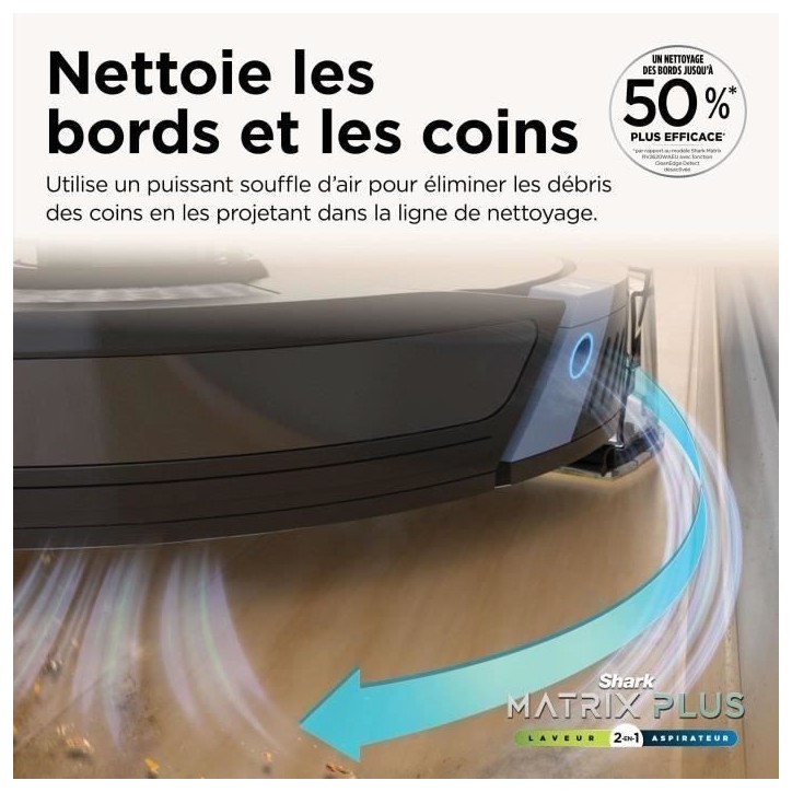 Shark Matrix Plus RV2620WAEU - Robot Aspirateur et Laveur auto-vidant 2-en-1 - Nettoie les coins et les angles - Couverture opti Shark Matrix Plus RV2620WAEU - Robot Aspirateur et Laveur auto-vidant 2-en-1 - Nettoie les coins et les angles - Couverture opti