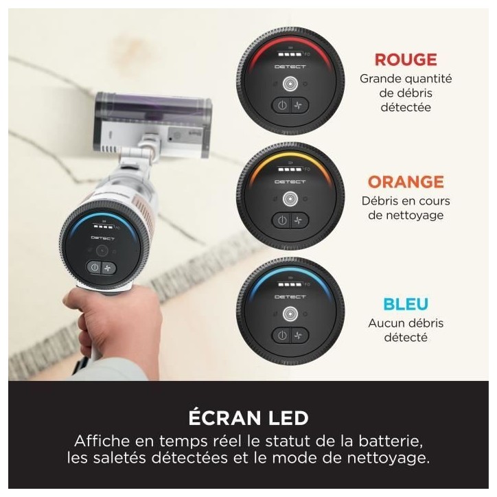 SHARK IW3612EU - Aspirateur Balai sans fil - 240 W - Vidage automatique 2 L - 4 capteurs - 3 modes d'aspiration - Noir /Argent SHARK IW3612EU - Aspirateur Balai sans fil - 240 W - Vidage automatique 2 L - 4 capteurs - 3 modes d'aspiration - Noir /Argent