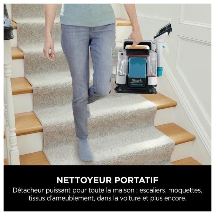Détacheur SHARK StainStriker PX200EUT - Détache, Nettoie et Aspire - Rayon d'action 5,7 metres - Compact et Portatif Détacheur SHARK StainStriker PX200EUT - Détache, Nettoie et Aspire - Rayon d'action 5,7 metres - Compact et Portatif